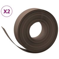 vidaXL 2 db barna polietilén kerti szegély 10 m x 15 cm