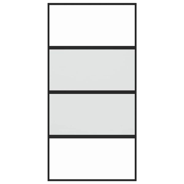 vidaXL fekete edzett &uuml;veg &eacute;s alum&iacute;nium tol&oacute;ajt&oacute; 102,5 x 205 cm