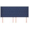 vidaXL kék szövet fejtámla szárnyakkal 203x16x118/128 cm