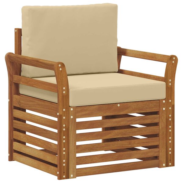 vidaXL K&uuml;lt&eacute;ri kanap&eacute; szett T&ouml;m&ouml;r ak&aacute;cfa &eacute;s poli&eacute;szter Term&eacute;szetes