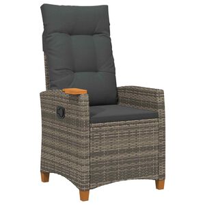 vidaXL D&ouml;nthető sz&eacute;k tea t&aacute;llal p&aacute;rn&aacute;val 62 x 64 x 112 cm polirattan