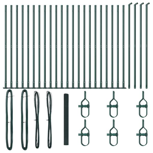 vidaXL Ker&iacute;t&eacute;soszlop Z&ouml;ld 50 x 1,4 m (19 x 19 mm h&aacute;l&oacute;s) Ac&eacute;l &eacute;s PVC