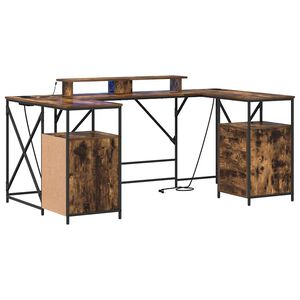 vidaXL Asztal F&uuml;st&ouml;lt t&ouml;lgy Szerelt Fa 182 x 101 x 87,5 cm