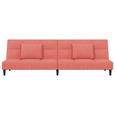 vidaXL kétszemélyes rózsaszín bársony kanapéágy két párnával