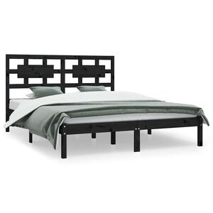 vidaXL fekete t&ouml;m&ouml;r fenyőfa &aacute;gykeret 200 x 200 cm
