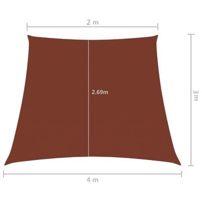 vidaXL terrakotta trapéz alakú oxford-szövet napvitorla 2/4 x 3 m
