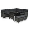 vidaXL 3-r&eacute;szes sz&uuml;rke polyrattan kerti b&uacute;torgarnit&uacute;ra p&aacute;rn&aacute;kkal