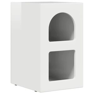 vidaXL &Eacute;jjeli asztal Magas F&eacute;nyű Feh&eacute;r 29,5 x 33,5 x 50 cm Faanyag