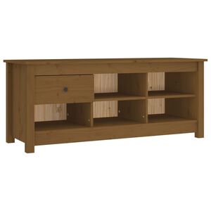 vidaXL m&eacute;zbarna t&ouml;m&ouml;r fenyőfa cipősszekr&eacute;ny 110 x 38 x 45,5 cm