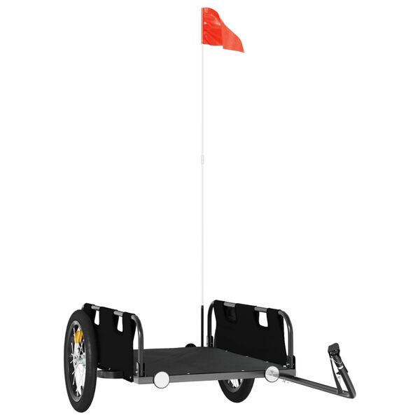 vidaXL fekete oxford sz&ouml;vet &eacute;s vas ker&eacute;kp&aacute;r-ut&aacute;nfut&oacute;