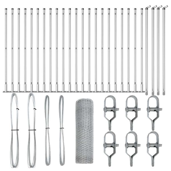 vidaXL Ker&iacute;t&eacute;soszlop Ez&uuml;st 50 x 0,4 m (13 mm h&aacute;l&oacute;) Ac&eacute;l