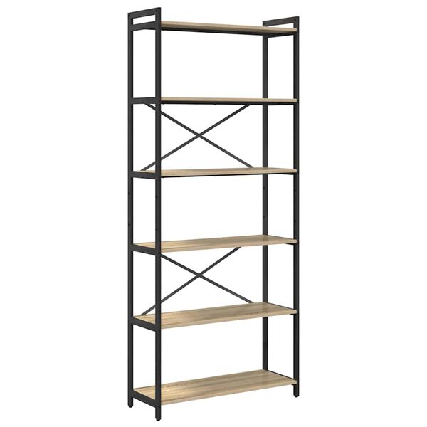 vidaXL K&ouml;nyvespolc Sonoma t&ouml;lgy 40 x 30 x 85 cm Faanyag