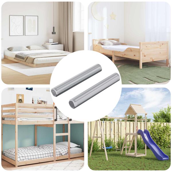 vidaXL Menetes R&uacute;d 2 pcs Ez&uuml;st 8 x 55 mm Ac&eacute;l