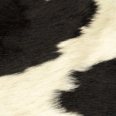vidaXL fekete és fehér valódi marhabőr szőnyeg 180 x 220 cm