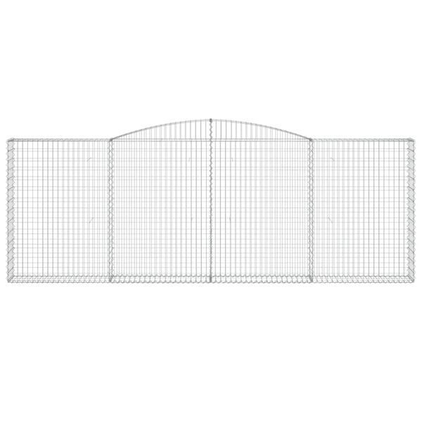 vidaXL 8 db íves horganyzott vas gabion kosár 400x30x140/160 cm