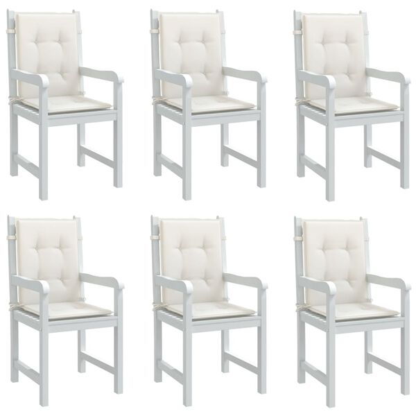 vidaXL 6 db melange krémszínű szövet háttámlás székpárna 100x50x4 cm