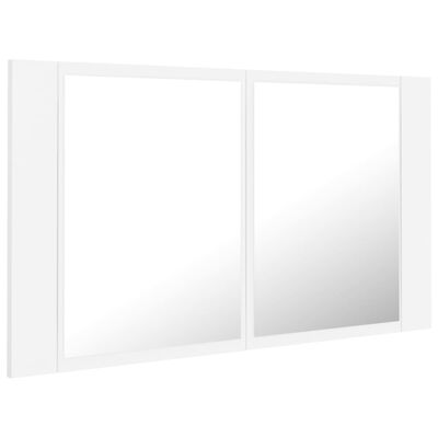 vidaXL fehér LED-es tükrös fürdőszobaszekrény 80 x 12 x 45 cm