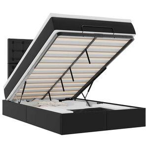 vidaXL Ottom&aacute;n &aacute;gykeret matraccal Fekete 120x190 cm műbőrrel