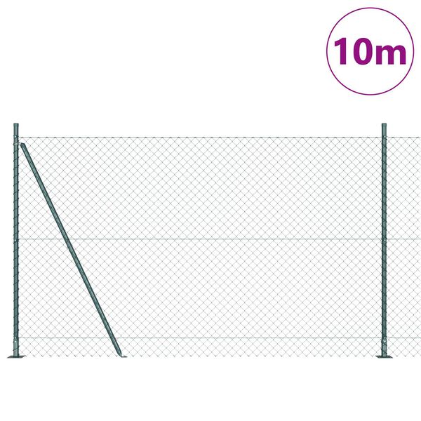 vidaXL Ker&iacute;t&eacute;soszlop Z&ouml;ld 10 x 1,6 m (40 x 40 mm r&aacute;cs) Ac&eacute;l &eacute;s PVC
