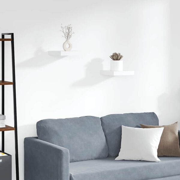 vidaXL 2 db feh&eacute;r MDF lebegő fali polc 23 x 23,5 x 3,8 cm