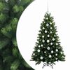 vidaXL Műfenyő g&ouml;mb&ouml;kkel 120 cm 150 LED Meleg feh&eacute;r PVC &eacute;s f&eacute;m Z&ouml;ld