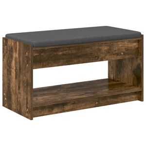 vidaXL Előt&eacute;r pad F&uuml;st&ouml;lt T&ouml;lgy 83 x 38 x 45 cm Műanyag Fa &eacute;s Sz&ouml;vet