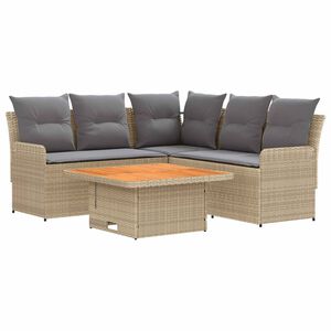 vidaXL B&uacute;tor szettek 4 db Beige &eacute;s Vil&aacute;gossz&uuml;rke PE Rattan