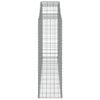 vidaXL 7 db íves horganyzott vas gabion kosár 300x50x160/180 cm