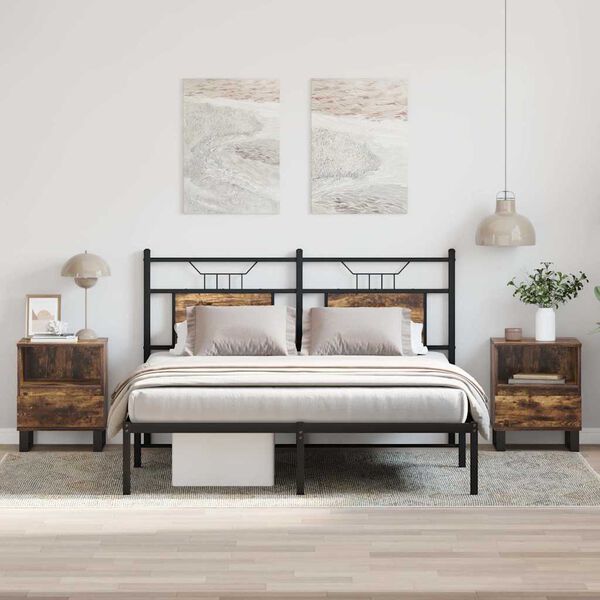 vidaXL 2 db füstös tölgy színű éjjeliszekrény 40 x 35 x 50 cm