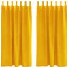 vidaXL Függönyök függönyökkel 2 pcs Mustár sárga 140 x 175 cm Bársony