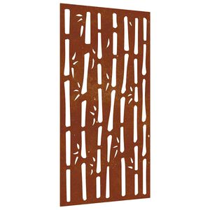 vidaXL bambuszmint&aacute;s corten ac&eacute;l kerti fald&iacute;sz 105 x 55 cm