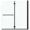 vidaXL 2 paneles fekete ESG zuhanyz&oacute; &ouml;sszecsukhat&oacute; ajt&oacute;val 120x140 cm