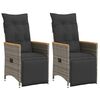 vidaXL 2 db sz&uuml;rke polyrattan d&ouml;nthető kerti sz&eacute;k p&aacute;rn&aacute;kkal