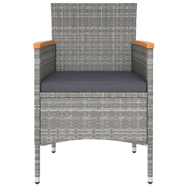 vidaXL 5 részes szürke polyrattan és edzett üveg kerti bisztrószett