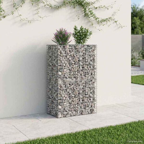 vidaXL Gabion emelt &aacute;gy Ez&uuml;st 90 x 50 x 150 cm Horganyzott ac&eacute;l