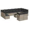 vidaXL 13 r&eacute;szes vil&aacute;gossz&uuml;rke polyrattan kerti &uuml;lőgarnit&uacute;ra p&aacute;rn&aacute;kkal