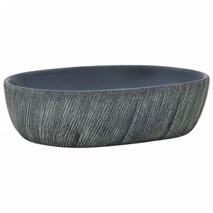 vidaXL fekete &eacute;s sz&uuml;rke ker&aacute;mia ov&aacute;lis asztali mosd&oacute; 47 x 33 x 13 cm