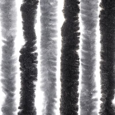 vidaXL szürke és fekete zsenília rovarfüggöny 100x220 cm