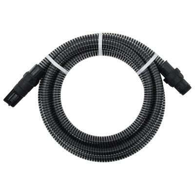vidaXL fekete PVC szívótömlő PVC csatlakozókkal 1" 4 m