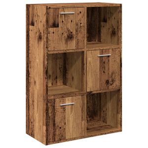 vidaXL antik fa sz&iacute;nű szerelt fa k&ouml;nyvespolc 60,5 x 30 x 90 cm