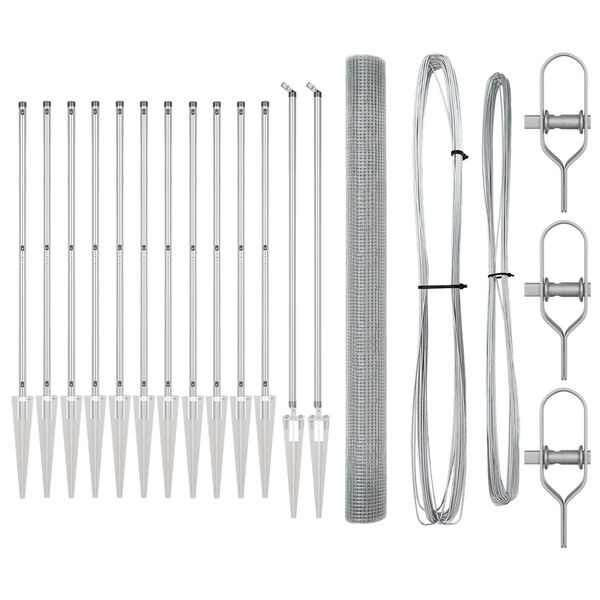 vidaXL Ker&iacute;t&eacute;soszlop Ez&uuml;st 25 x 1,6 m (25 x 25 mm h&aacute;l&oacute;) Ac&eacute;l