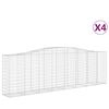 vidaXL 4 db &iacute;ves horganyzott vas gabion kos&aacute;r 400x50x120/140 cm