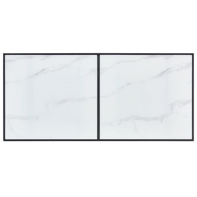 vidaXL fehér edzett üveg dohányzóasztal 140 x 70 x 75 cm