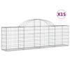 vidaXL 15 db &iacute;ves horganyzott vas gabion kos&aacute;r 200x30x60/80 cm
