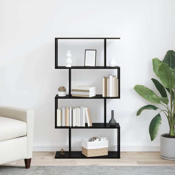 vidaXL K&ouml;nyvespolc Fekete t&ouml;lgy 70 x 24 x 129 cm Faanyag