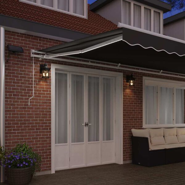 vidaXL Napernyő keret LED -es lámpákkal Fehér 600 × 300 cm Alumínium