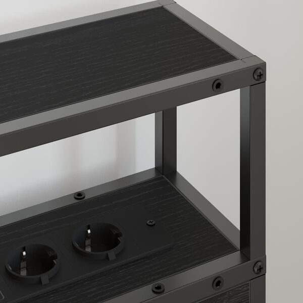 vidaXL T&aacute;rol&oacute; fejt&aacute;mla polcokkal fejt&aacute;ml&aacute;val Musta tammi 90 cm Faanyag