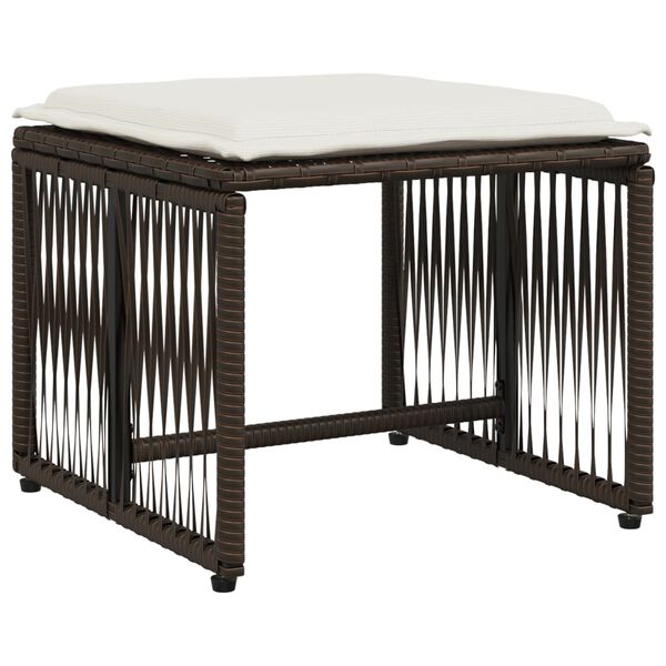 vidaXL 7 r&eacute;szes barna polyrattan kerti &eacute;tkezőgarnit&uacute;ra p&aacute;rn&aacute;val