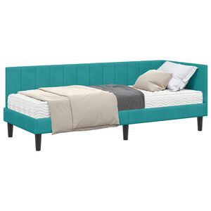 vidaXL Sarok &Aacute;gykeret Matraccal 2 db T&uuml;rkiz 80 x 200 cm B&aacute;rsony