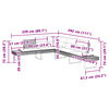 vidaXL szürke polyrattan és akácfa L-alakú kerti kanapé párnával